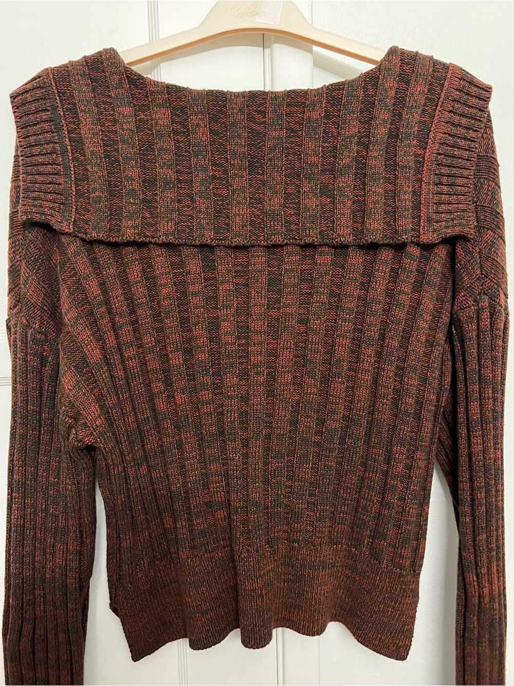 Stitches & Stripes Rust-Brown Ribbed Cowl Sweater - Picture 3 of 3